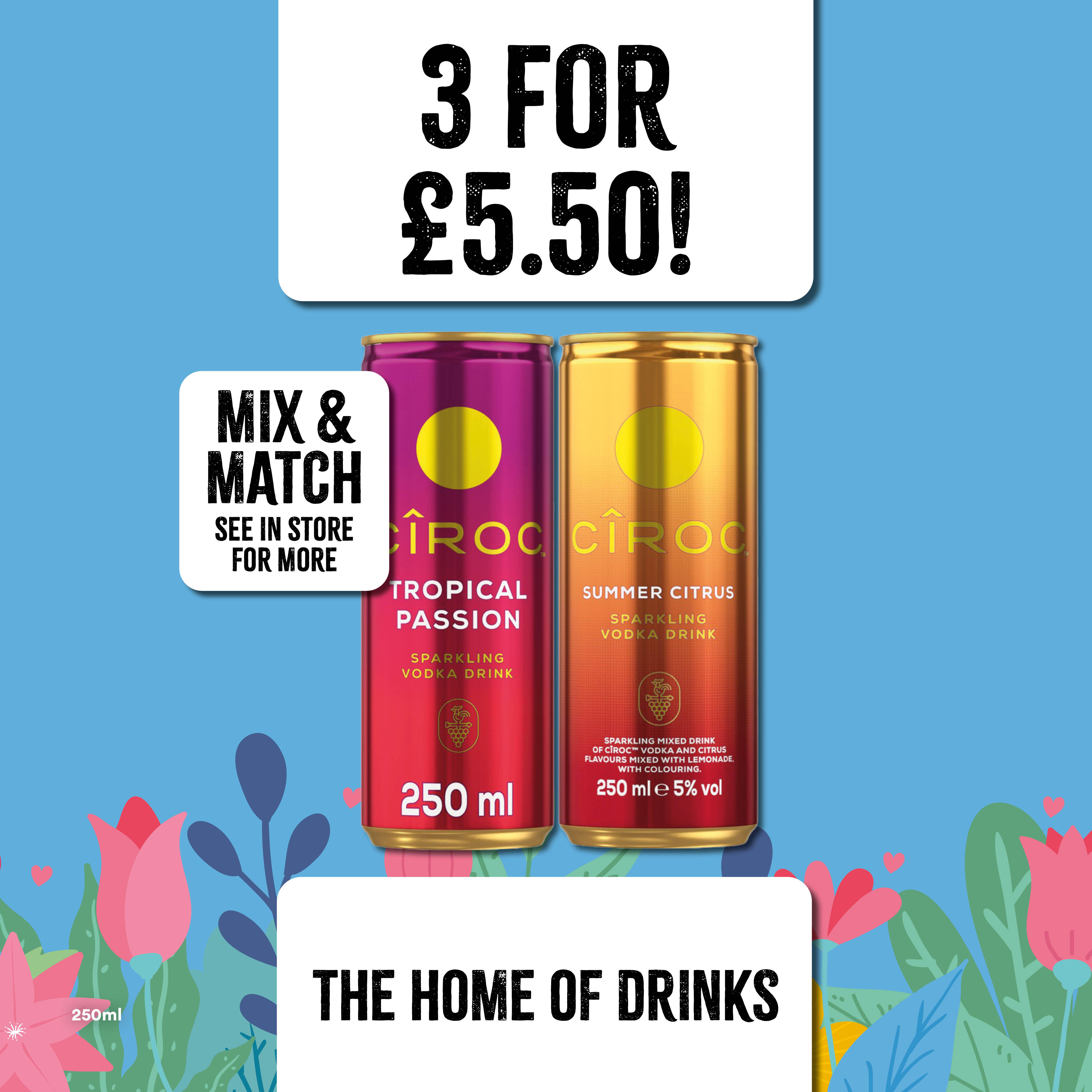 3 for £5.50 on ready to drink cans Bargain Booze Select Convenience Newquay 01637 499194