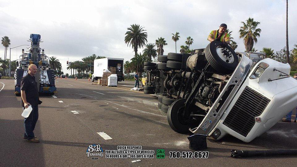 Our fleet of trucks and highly trained operators are ready to go 24/7 give us a call and let us put your mind at ease. S & R Towing Inc - 3568 CA-78, Julian, CA 92036 - Call us at 760-547-1719