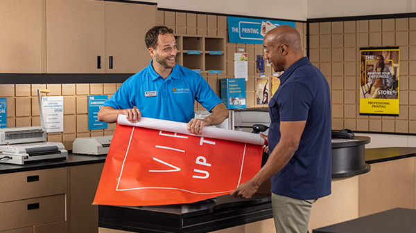 image of a vinyl banner promoting a business