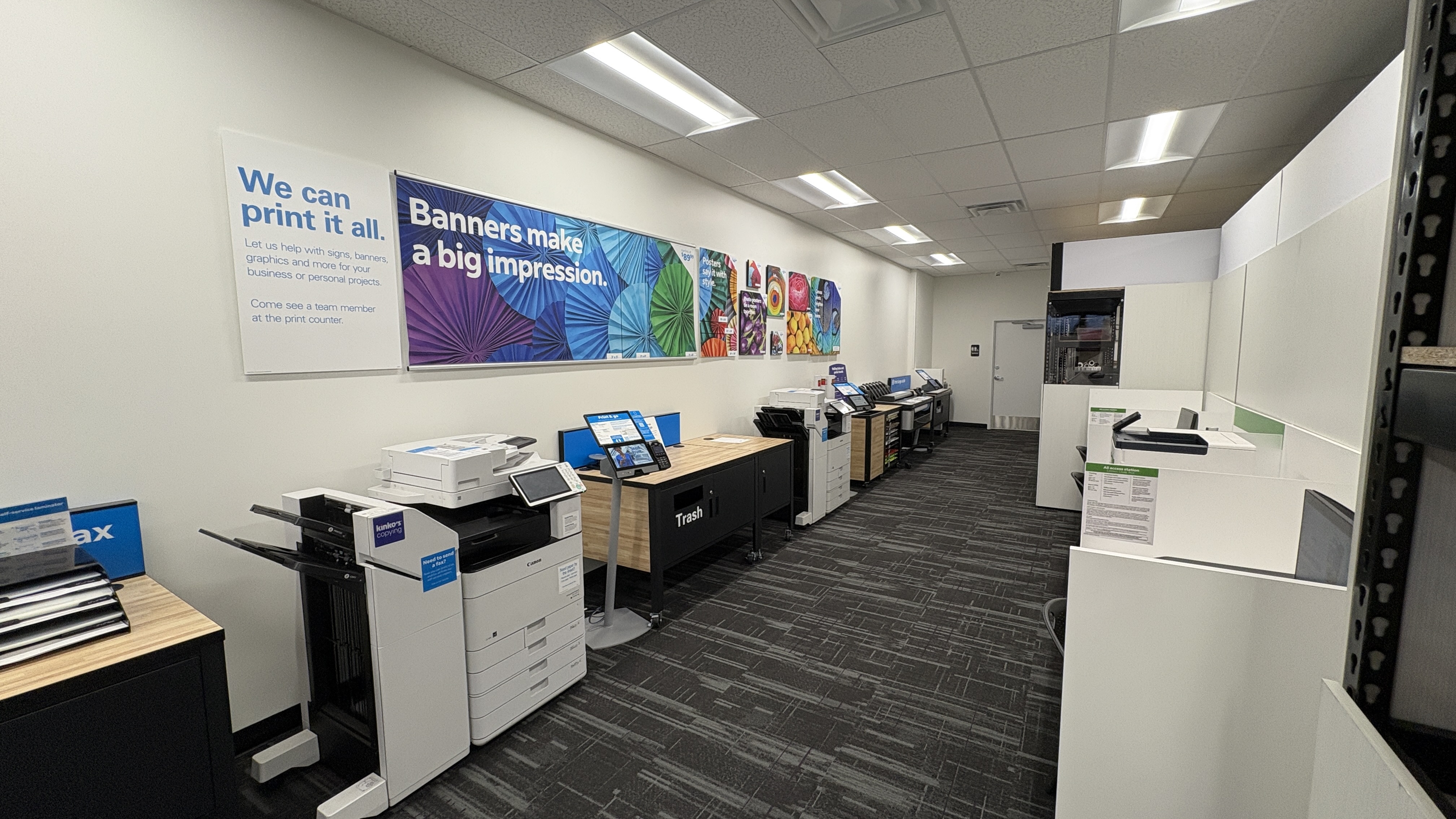 Professional Printing & Copying: Our self-service area features high-quality printers and copiers for everything from documents to large-format banners and posters right here in Columbia, SC.