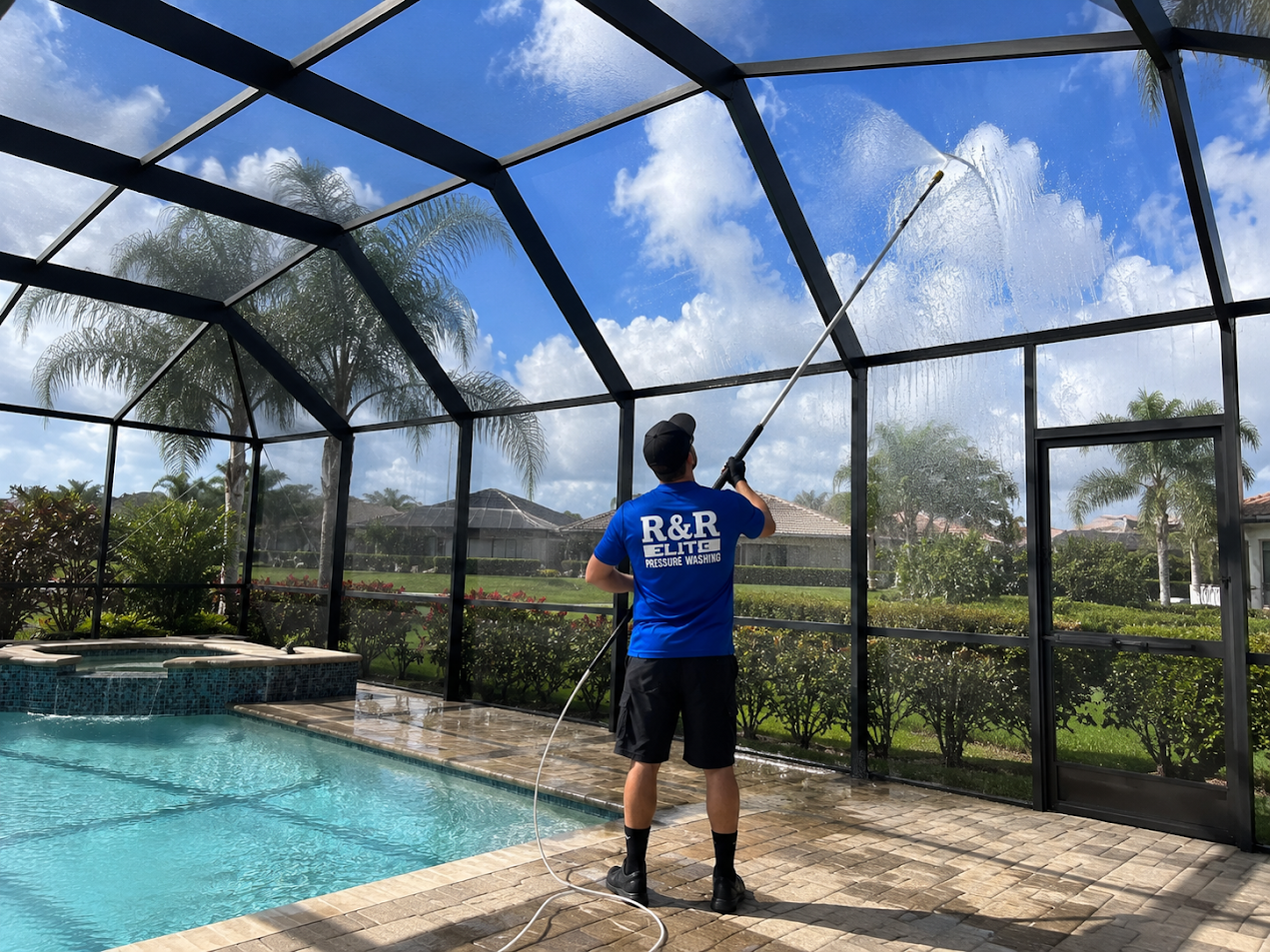Refresh your outdoor living space with professional pool deck cleaning in Hunters Creek, FL. R & R Elite Pressure Washing removes dirt, algae, mildew, and buildup to help restore a cleaner, brighter pool area.