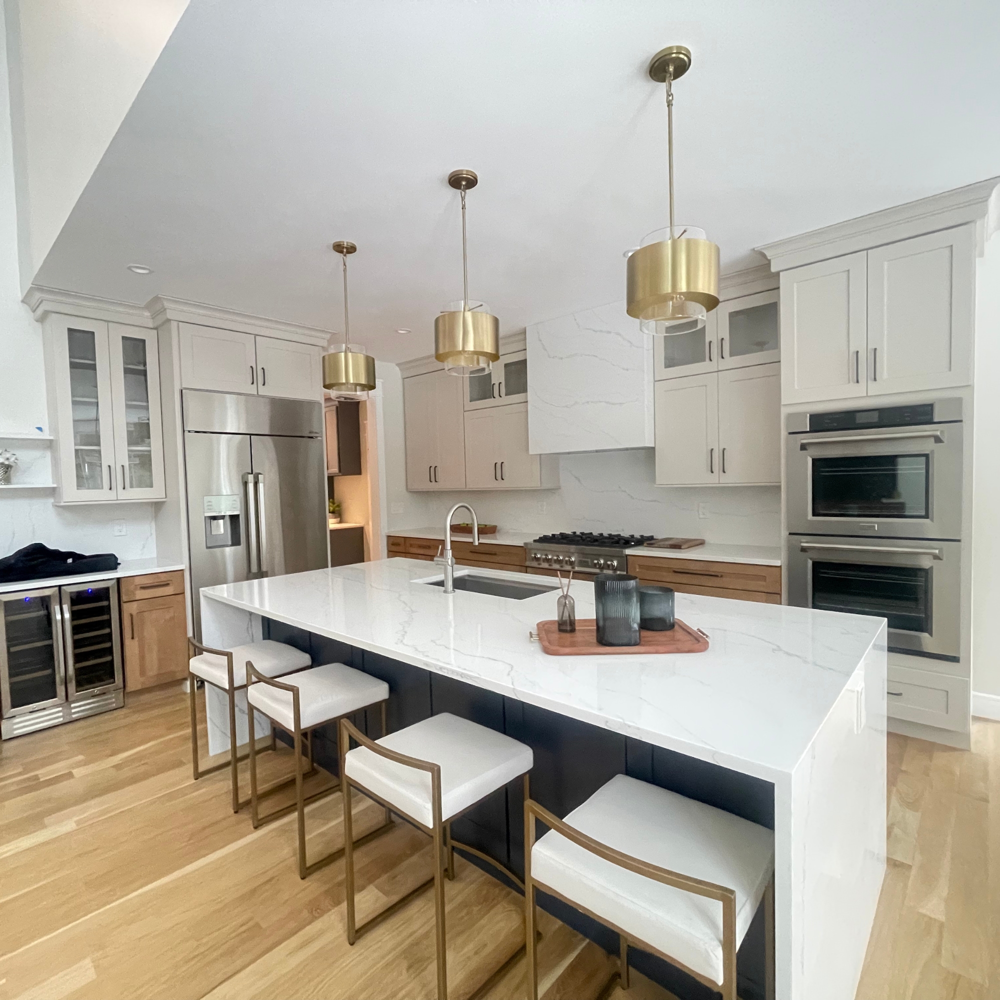 Spacious open-concept kitchen with a large island, pendant lighting, and modern finishes. A perfect blend of elegance and functionality for contemporary homes.