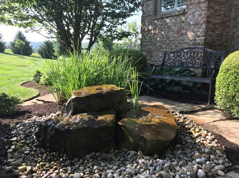 Our landscape design services include hardscapes, patio installations, water features, stone walkway Outdoor Spaces Lexington (859)533-7753