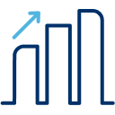 Uptrend bar graph icon.