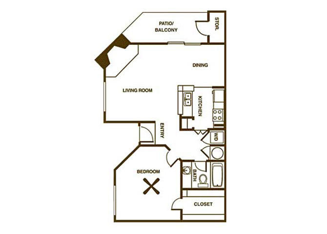 Fountainhead 1 Bedroom 624 Sq Ft