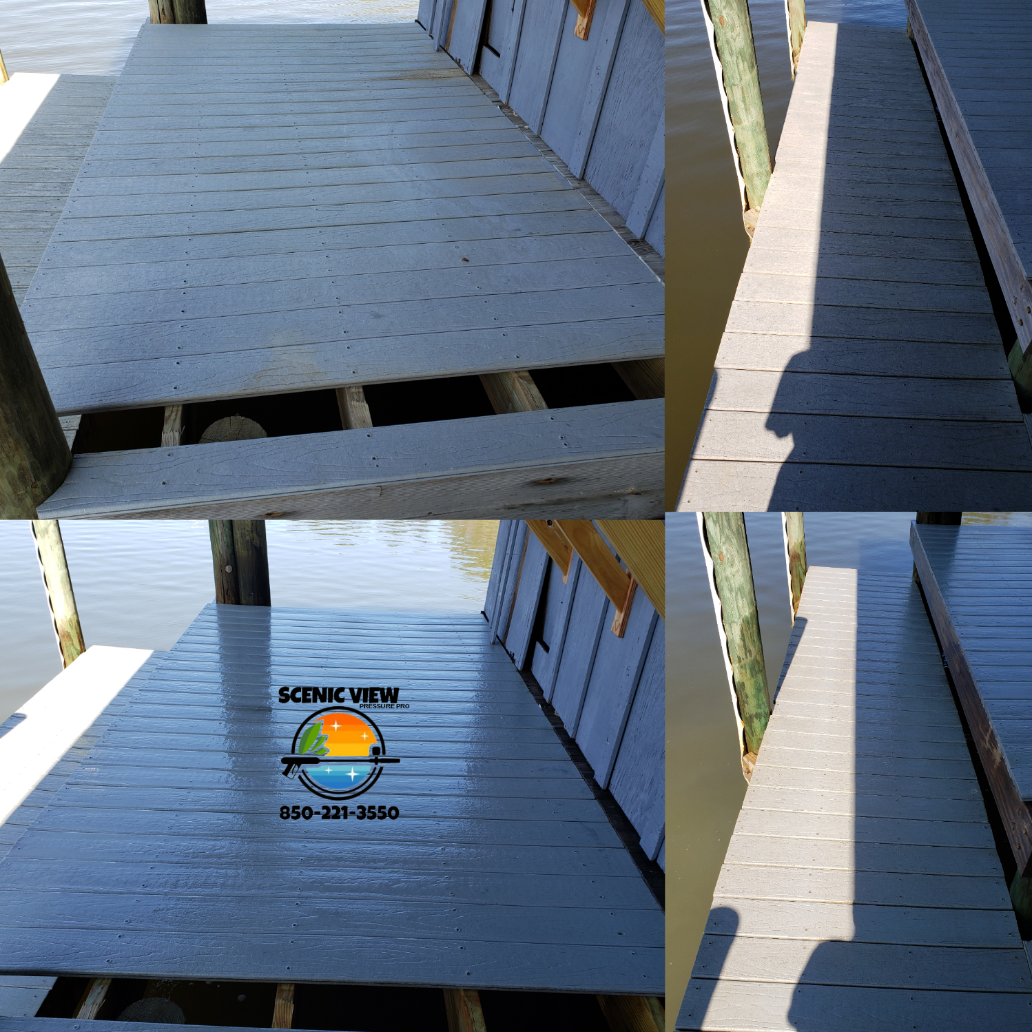 Trex decking on Bayou Texar was cleaned with no pressure..do not let someone PRESSURE wash your trex deck!