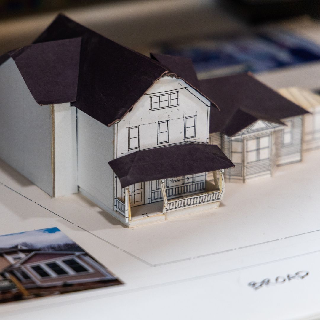 A 3D model of a home addition plan, representing the design-build process at Fiderio & Sons.