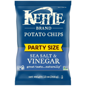 Kettle Brand Potato Chips, Sea Salt & Vinegar Kettle Chips, Party Size, 13 Oz featured image