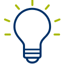Shining lightbulb icon.