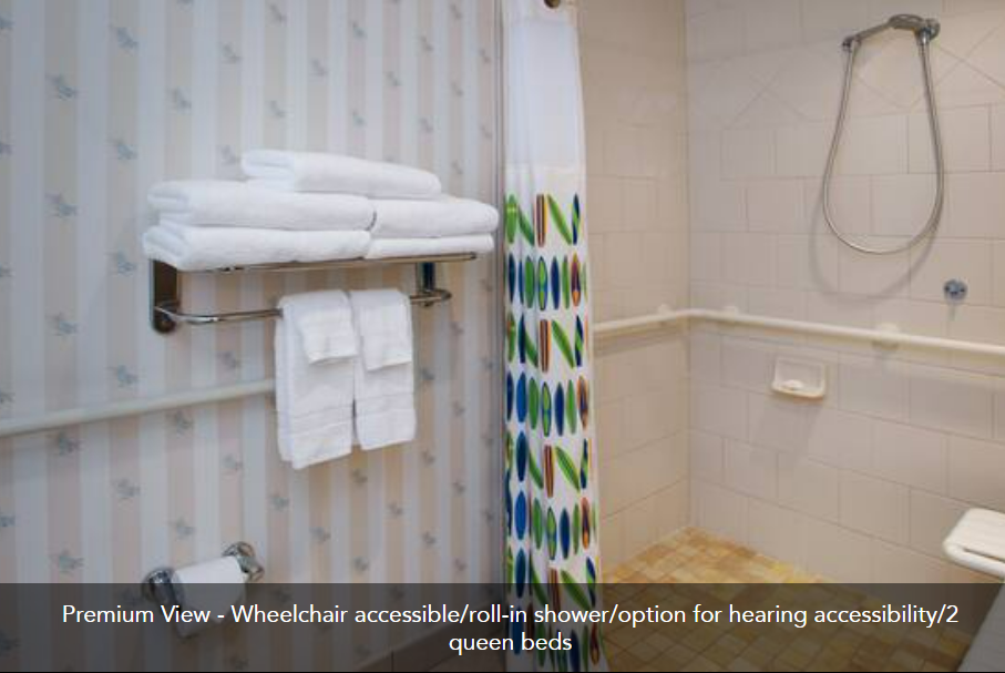 Disney's Paradise Pier Hotel Premium View Accessible Roll In Shower
