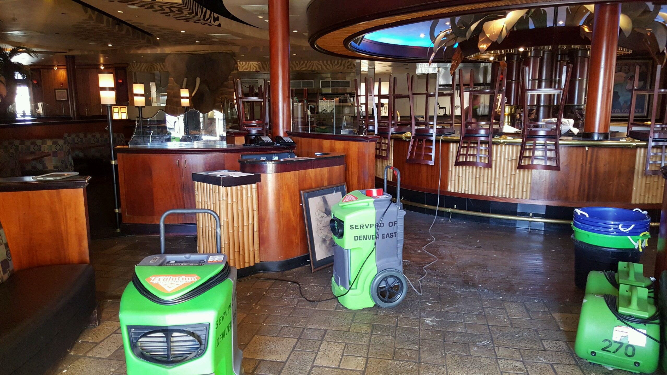 Received a call for for Water Cleanup at an abandoned restaurant in Denver. Our team was quick to respond to minimize damages and get cleaned.