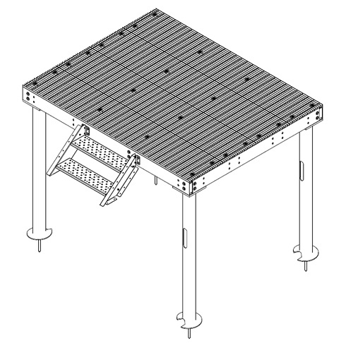 COMMSCOPE | MTC3979
8' x 10' Equipment Platform w/ 4 Adjustable 7' Legs & 2-Step