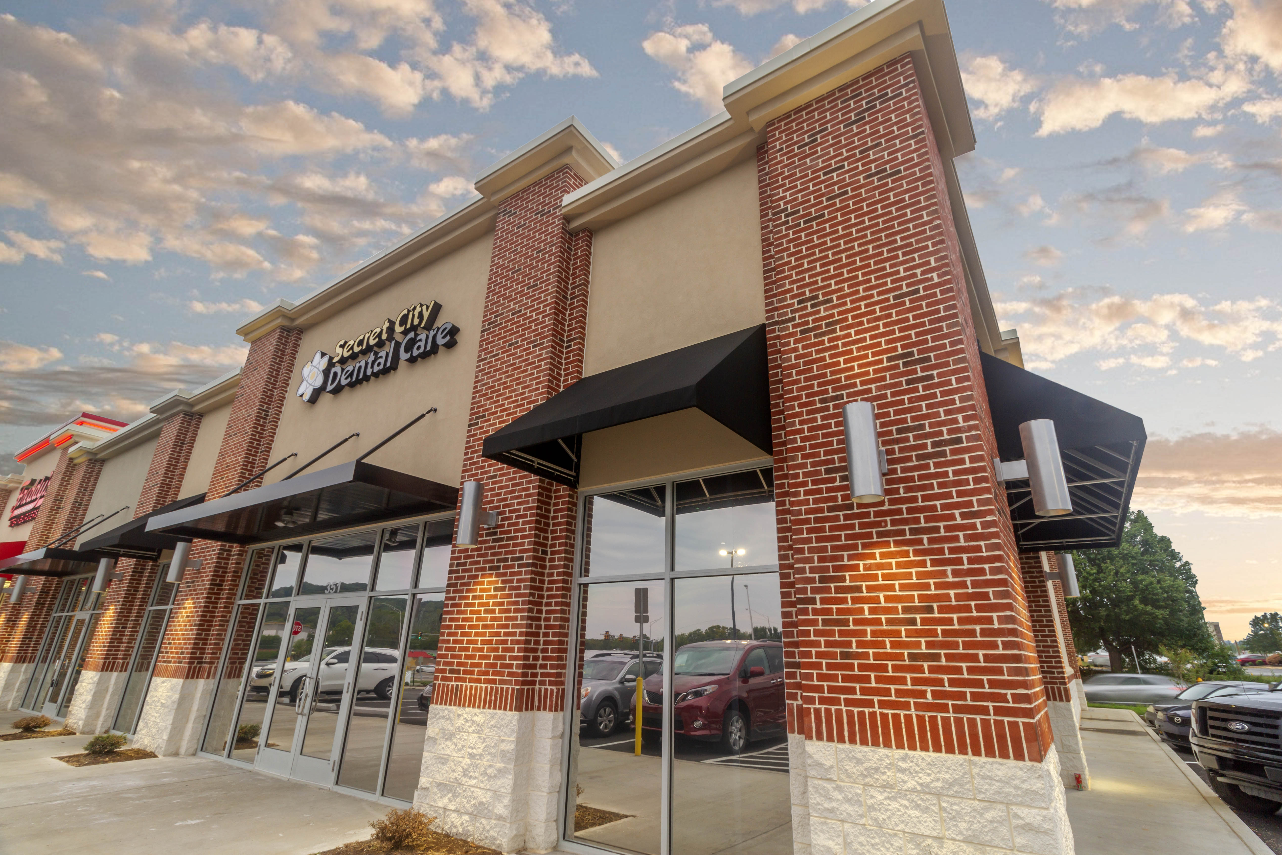 Front of office, Secret City Dental Care. Dentist in Oak Ridge, TN. 