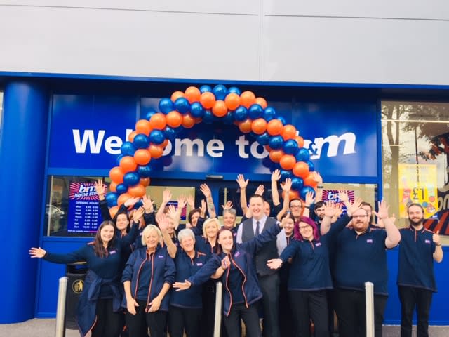 The store team at B&M's newest store in Brislington pose in front of their wonderful new Home Store, located on Brislington Retail Park.
