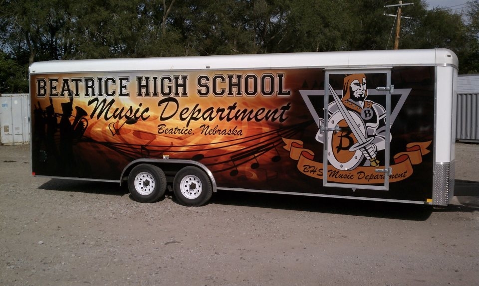 Full trailer wrap for the BHS Music department. Your organization can look good and be recognized wherever you go!