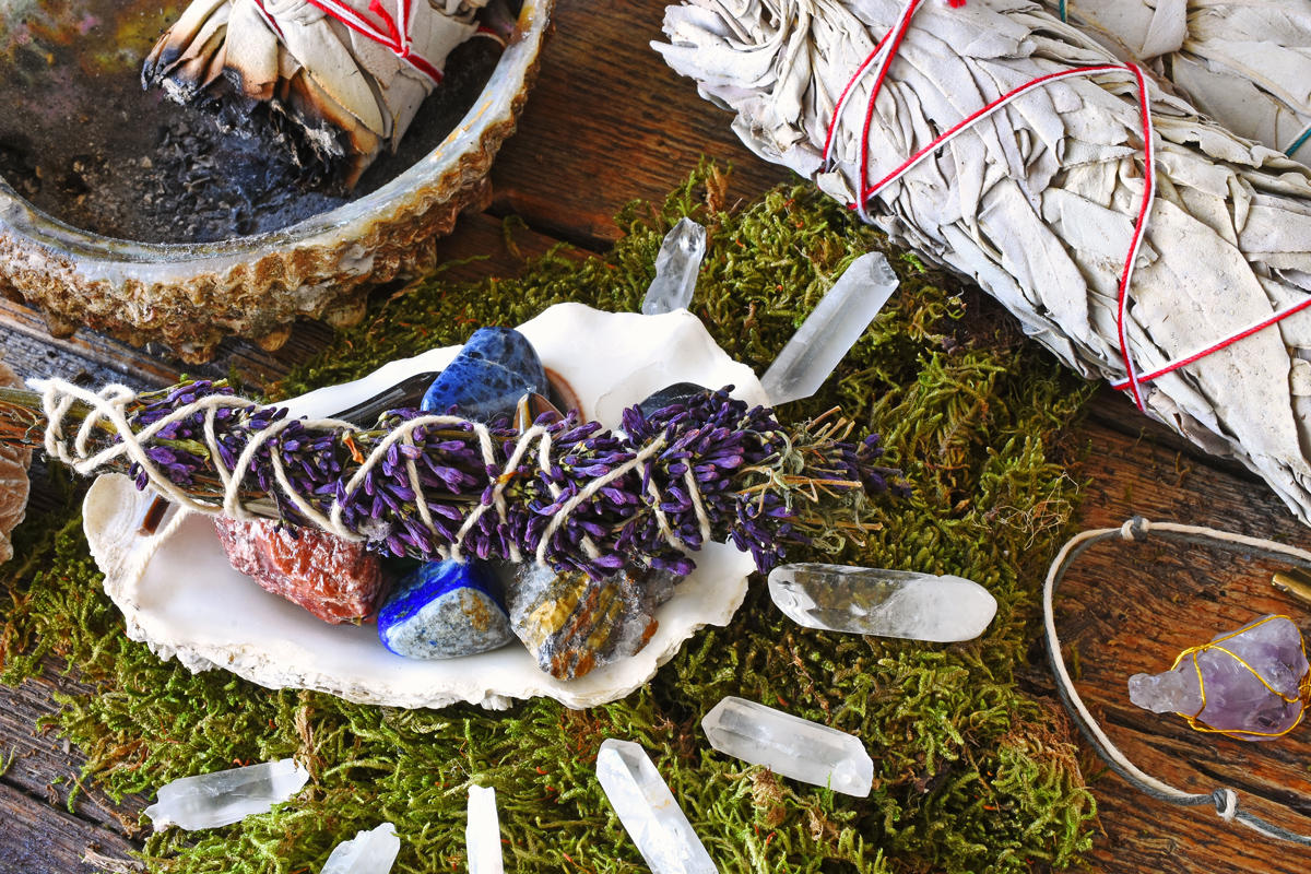 Handmade Sage & Cleansing Kits - Sage Smudging Sticks and crystals are bundled in convenient kits for performing your own House Cleansing.