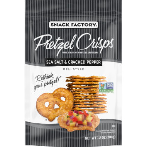 Snack Factory® Pretzel Crisps, Sea Salt & Cracked Pepper, 7.2 Oz featured image