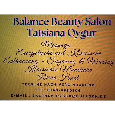 Balance by Tatsiana Oygur Massage, Sugaring & Waxing, Behandlung von unreiner Haut in Bingen am Rhein - Logo