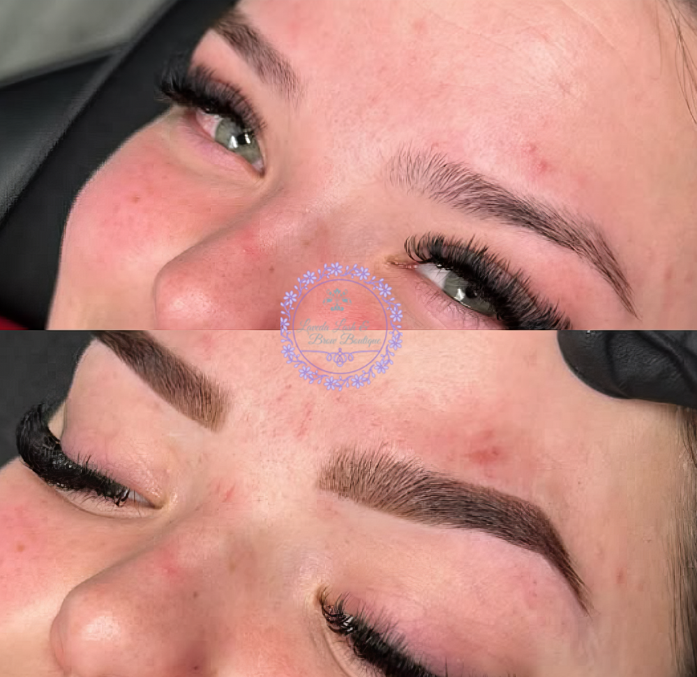 Nanobrows before and after - Laveda Lash & Brow
