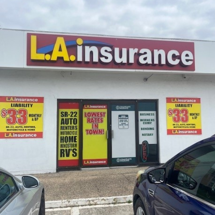 Exterior of the L.A. Insurance agency located at 2034 Airline Rd in TX 