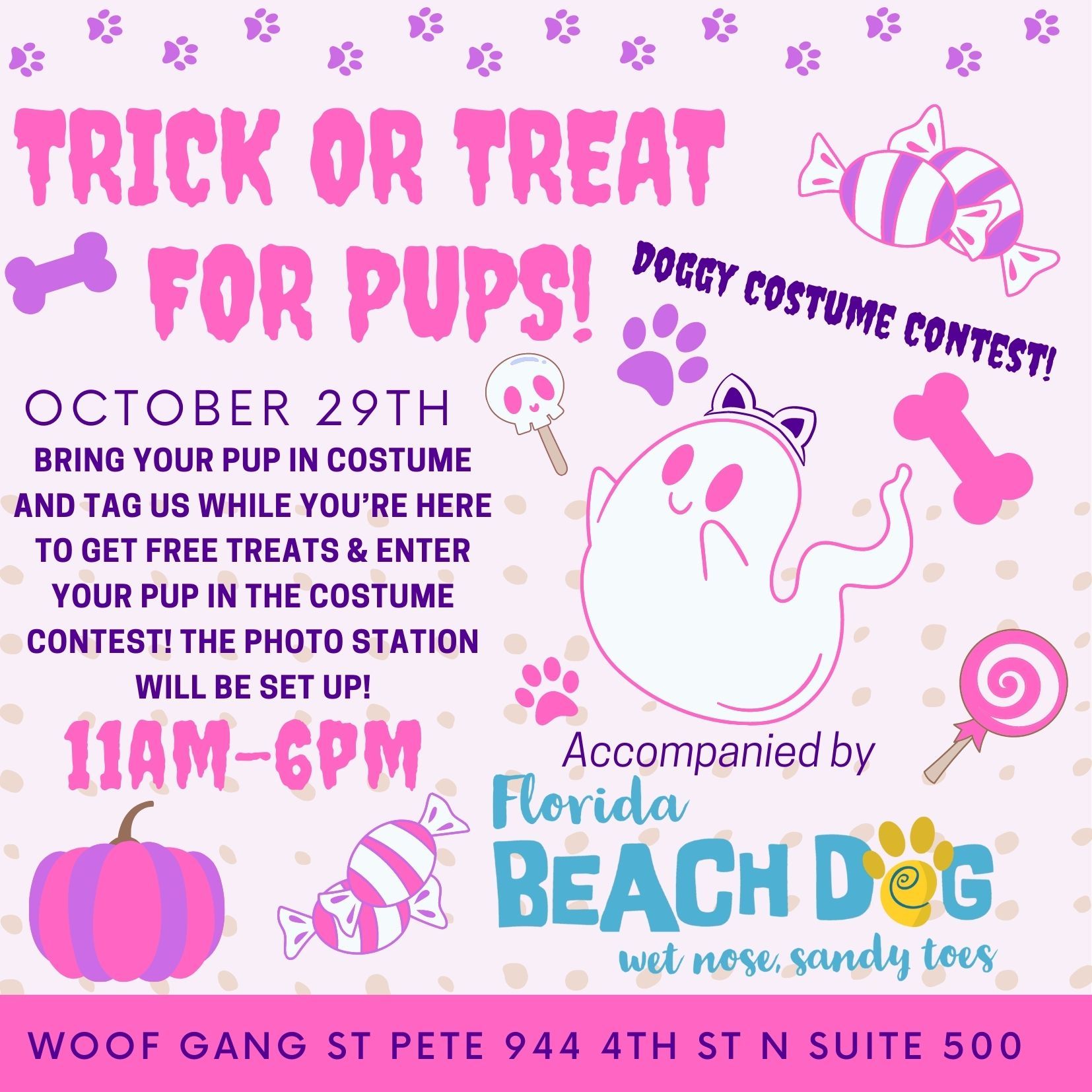 Woof and Treat' dog costume contest