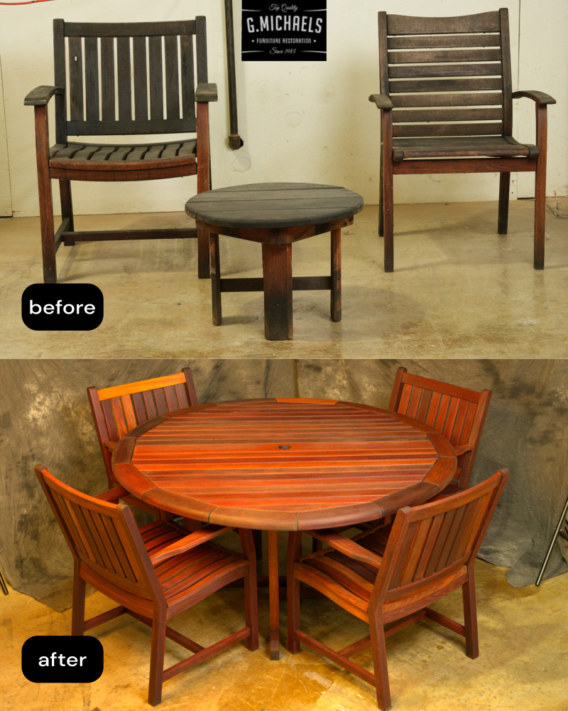 Patio Set Refinished - Before and After