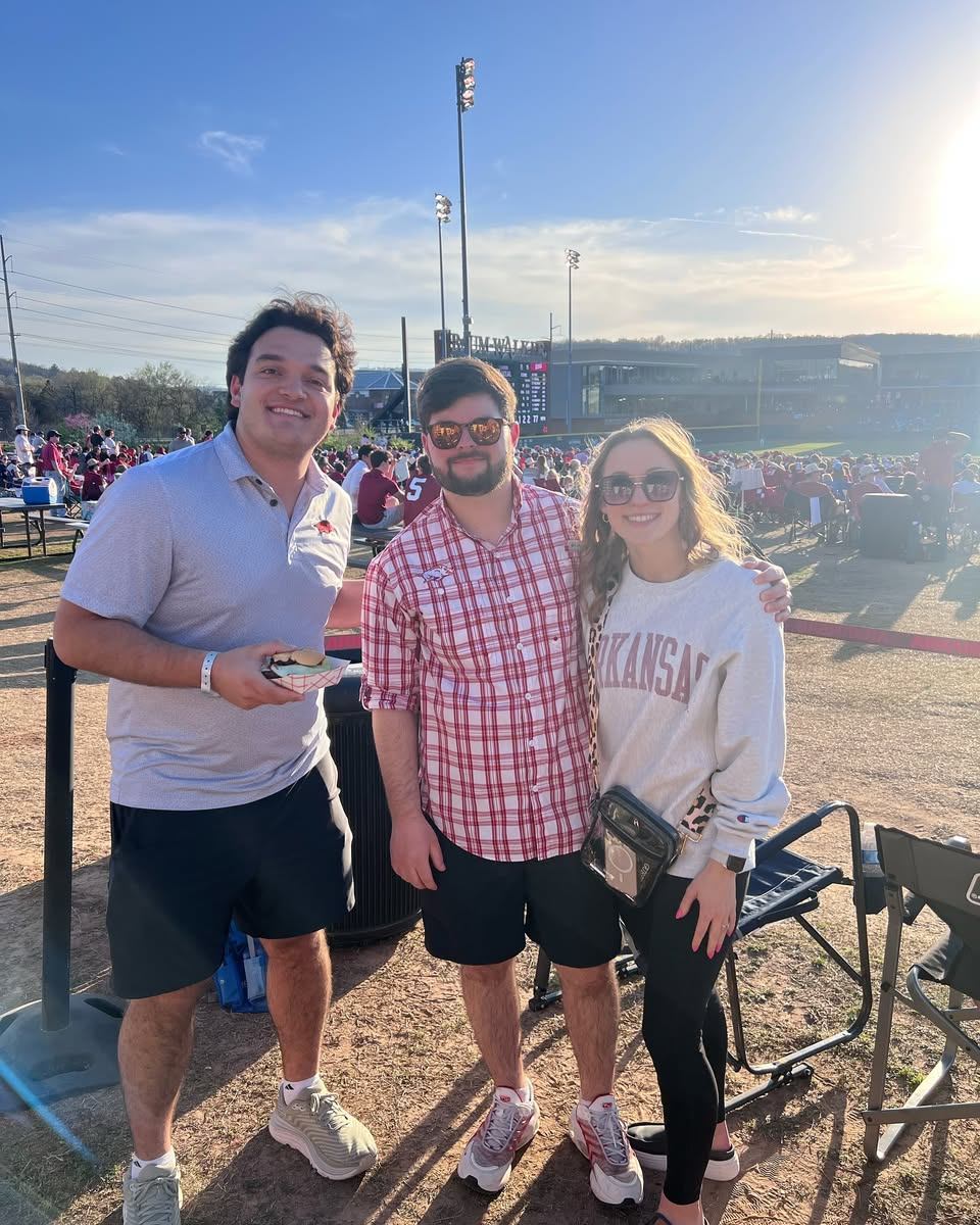Great day for baseball and an even better day for a Hog win! We enjoyed cheering on the Hogs against Mississippi State and spending time together as a team!