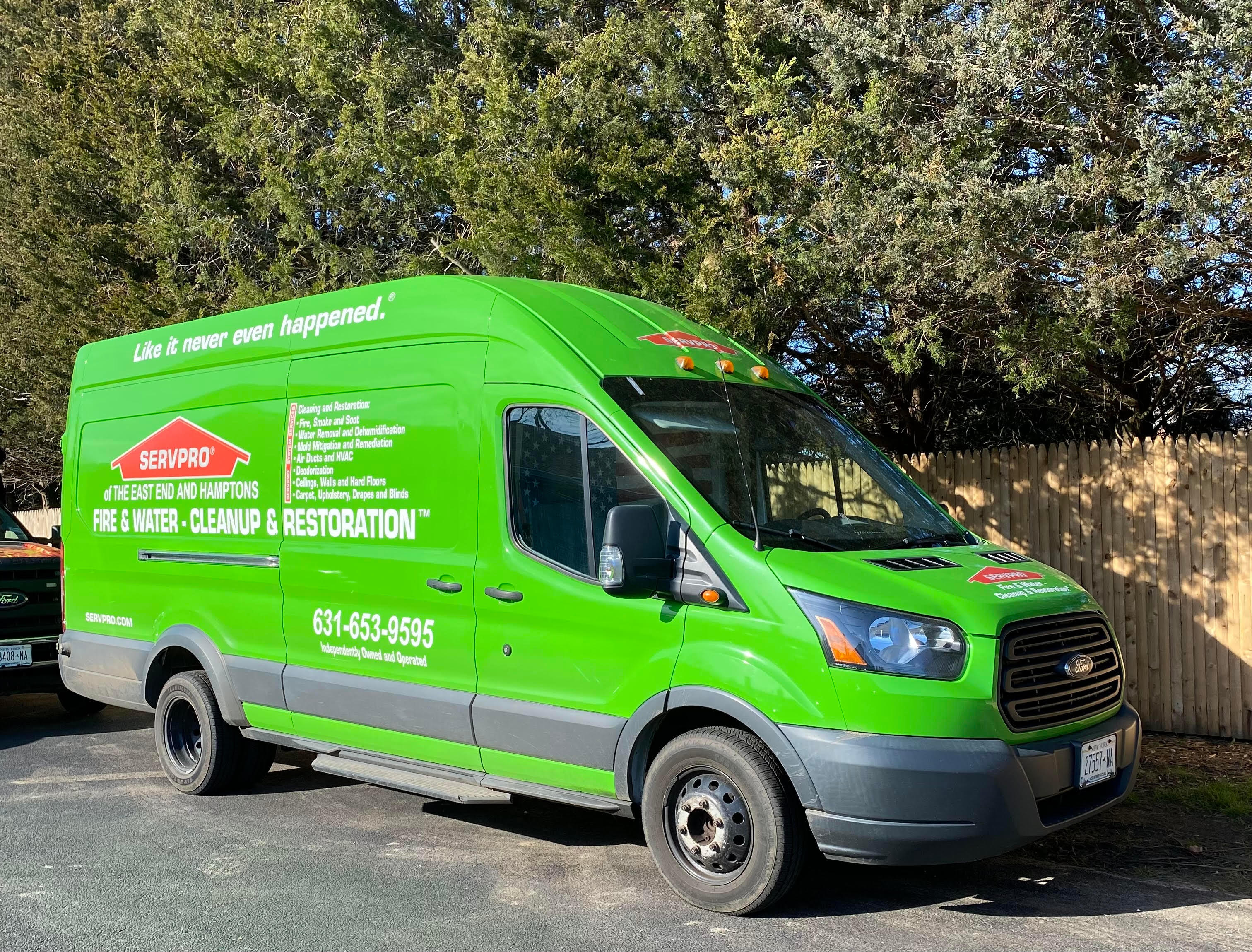Company Van with Truck mount.  Servpro at your service. 631-653-9595