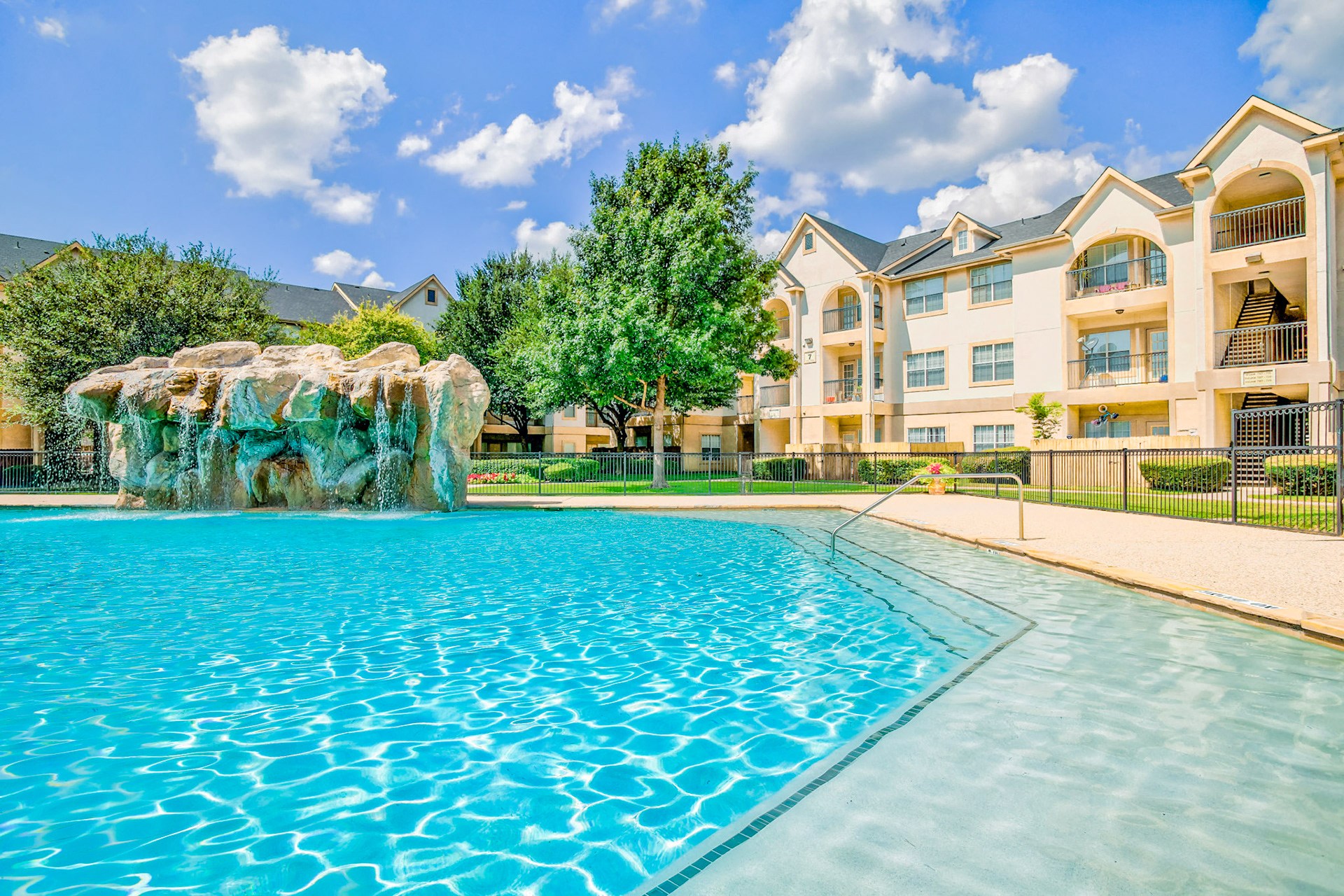 Resort-style pool on a sunny day
