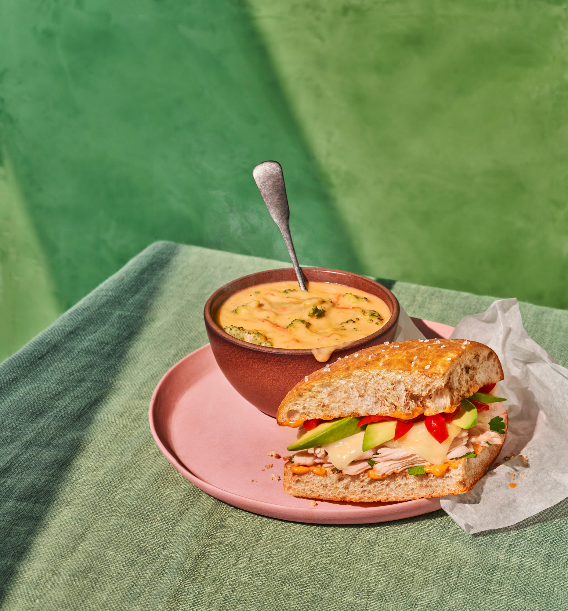 Chipotle Chicken Avo Melt & Broccoli Cheddar Soup Cup You Pick 2
