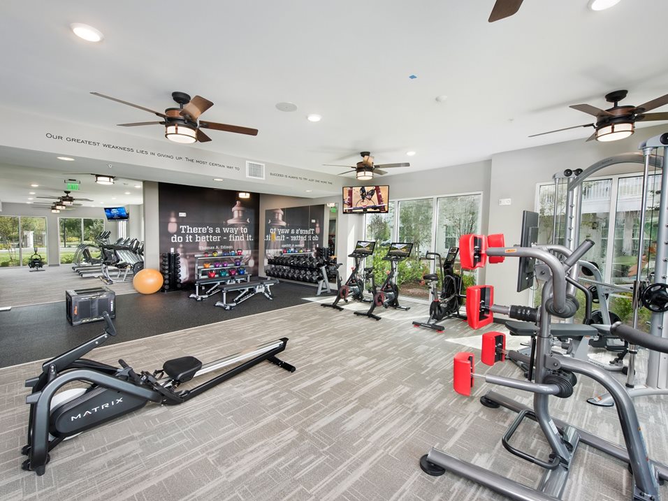 State-of-the-Art 24 Hr. Fitness and Yoga/Cross Training Center with Fitness on Demand Kiosk and Weekly Onsite Classes at The Edison Apartments