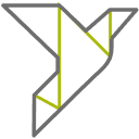 Origami bird icon.