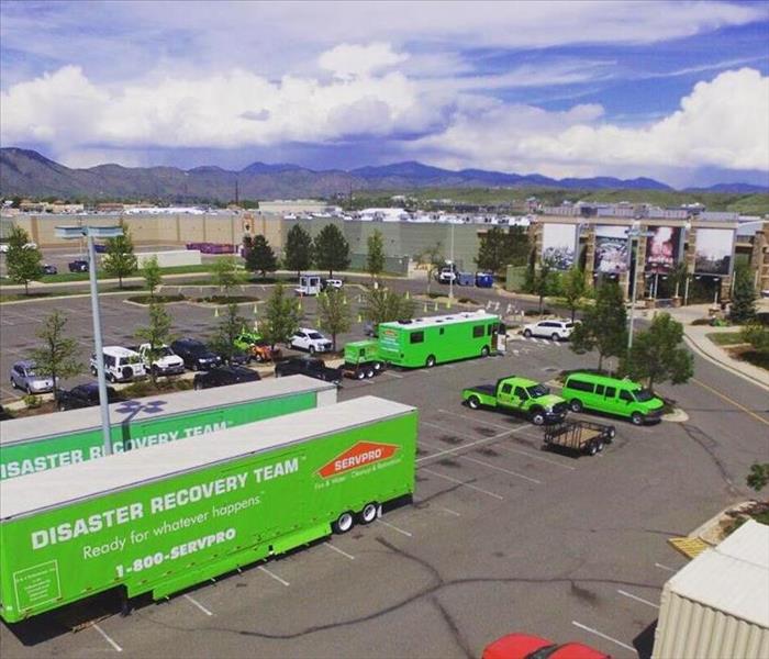 The SERVPRO National Storm Team certainly gets around. The team has trailer loads of equipment staged in a shopping center parking lot in Colorado to address a major property disaster at that mall.