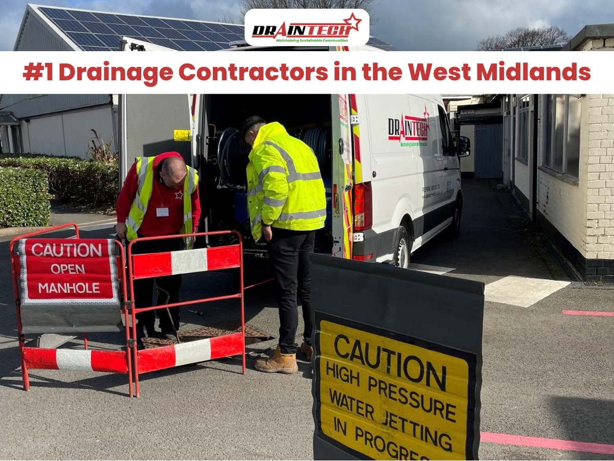#1 Drainage Contractors in the West Midlands
At Draintech Services (Midlands) Ltd, we are proud to be recognised as the leading drainage specialists serving Birmingham, Coventry, Wolverhampton, and the surrounding areas across the West Midlands. With more than 35 years of experience, we deliver expert drainage solutions that customers trust.
Our services cover everything from drain repairs and CCTV drain surveys to 24/7 emergency drainage support, tailored for both residential and commercial properties.
Whether you're dealing with persistent blockages, broken pipework, or urgent flooding, our skilled engineers respond quickly with reliable and cost-effective solutions. We use advanced technology, including high-pressure water jetting and CCTV diagnostics, to identify and resolve drainage issues efficiently and with minimal disruption.
From private homeowners to commercial businesses and industrial facilities, our clients rely on us for fast, honest, and professional service. When you need trusted drainage support in the West Midlands, Draintech is the name to call.