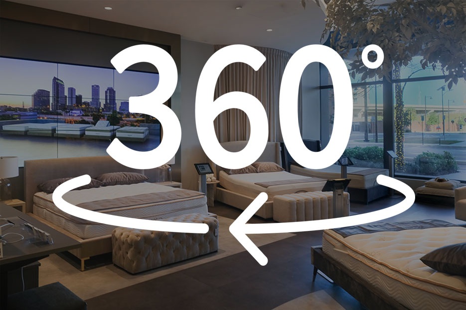 Interactive 3D virtual tour of the Saatva Viewing Room in Tampa, Florida.