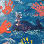 Wasserbild gemalt - Die kleinen Piraten - Kindergarten - Kinderkrippe