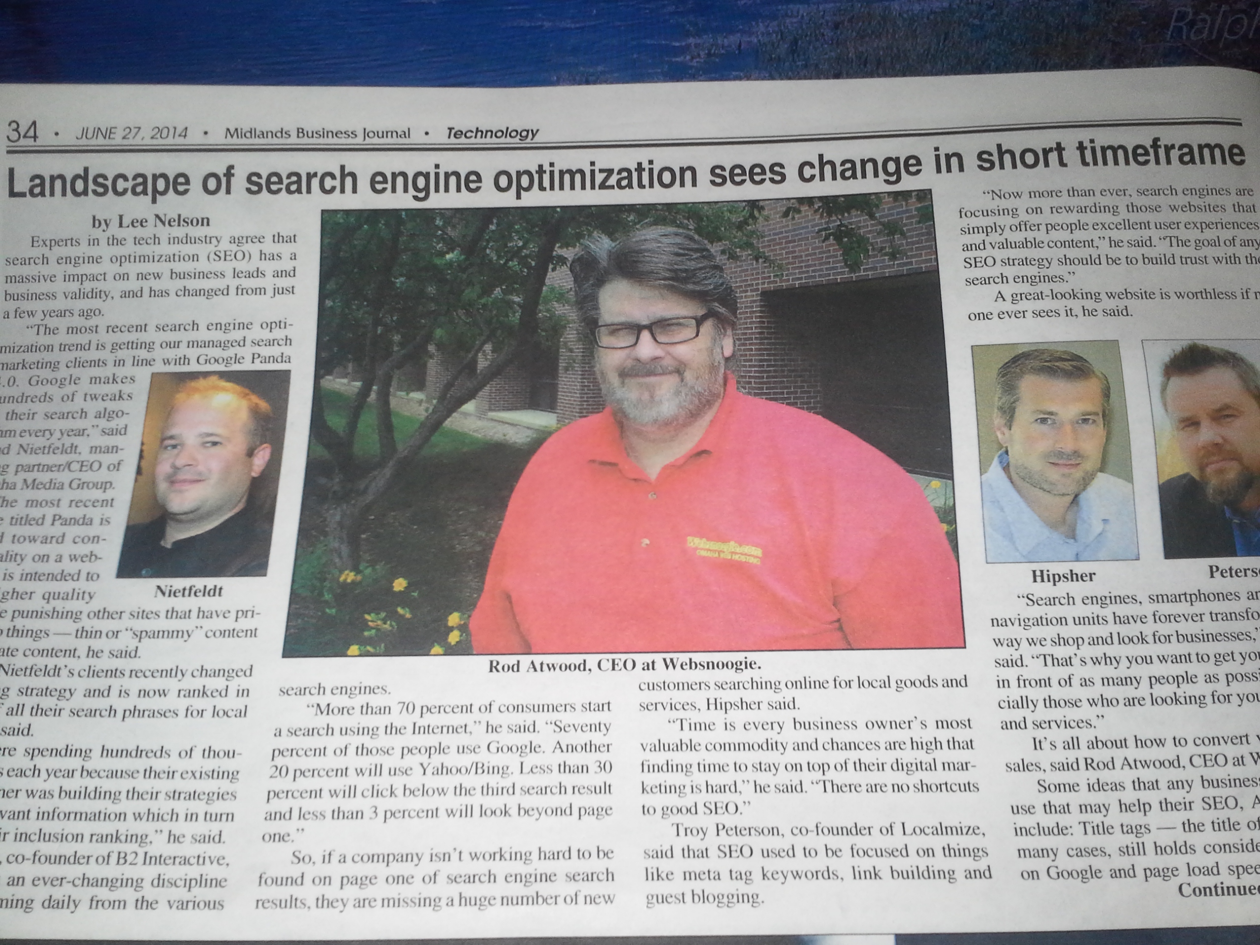 Our online company featured in the Midlands Business Journal for our SEO services in Omaha.