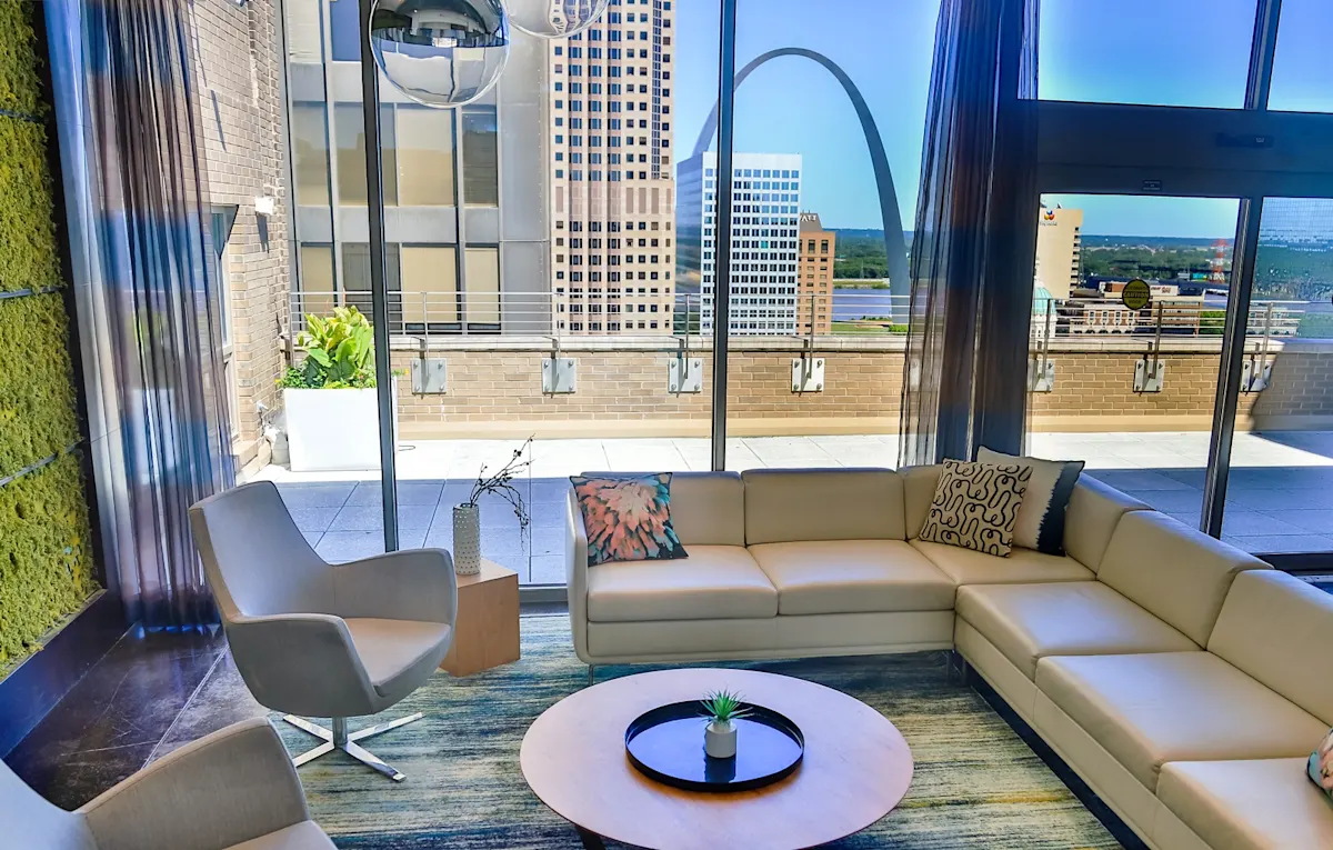 Community space with beautiful outdoor view