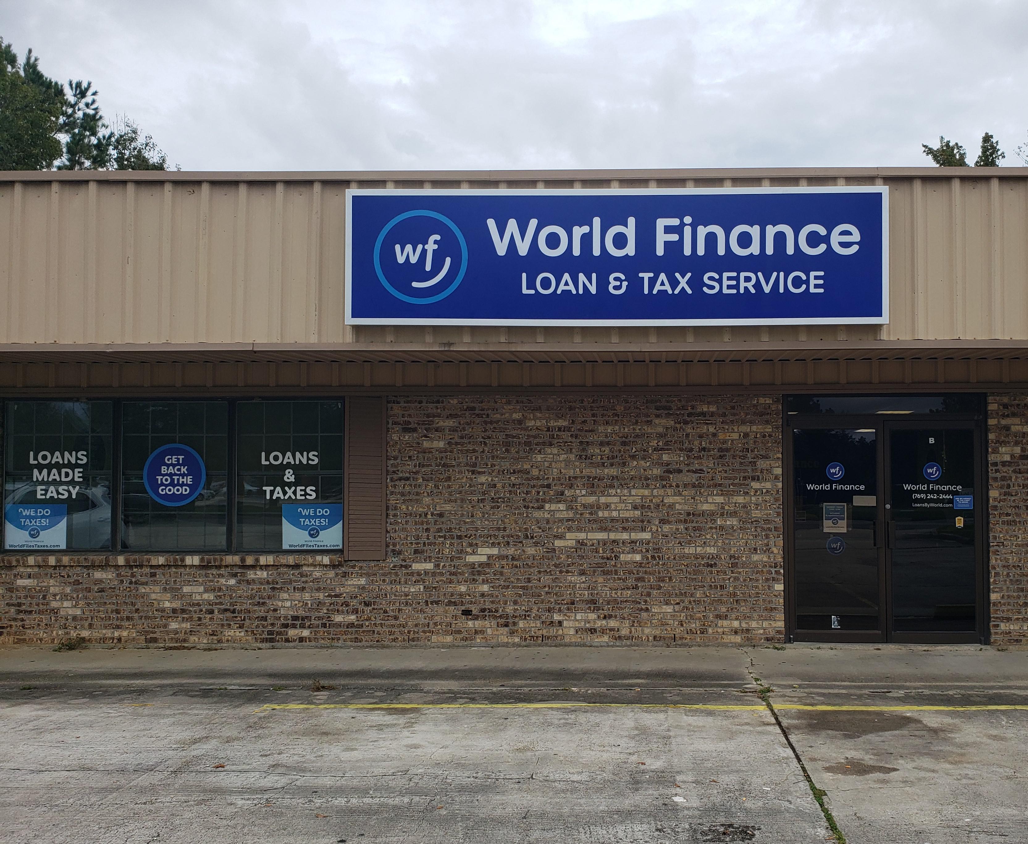 Front of Branch- Straight View World Finance Picayune (769)242-2444