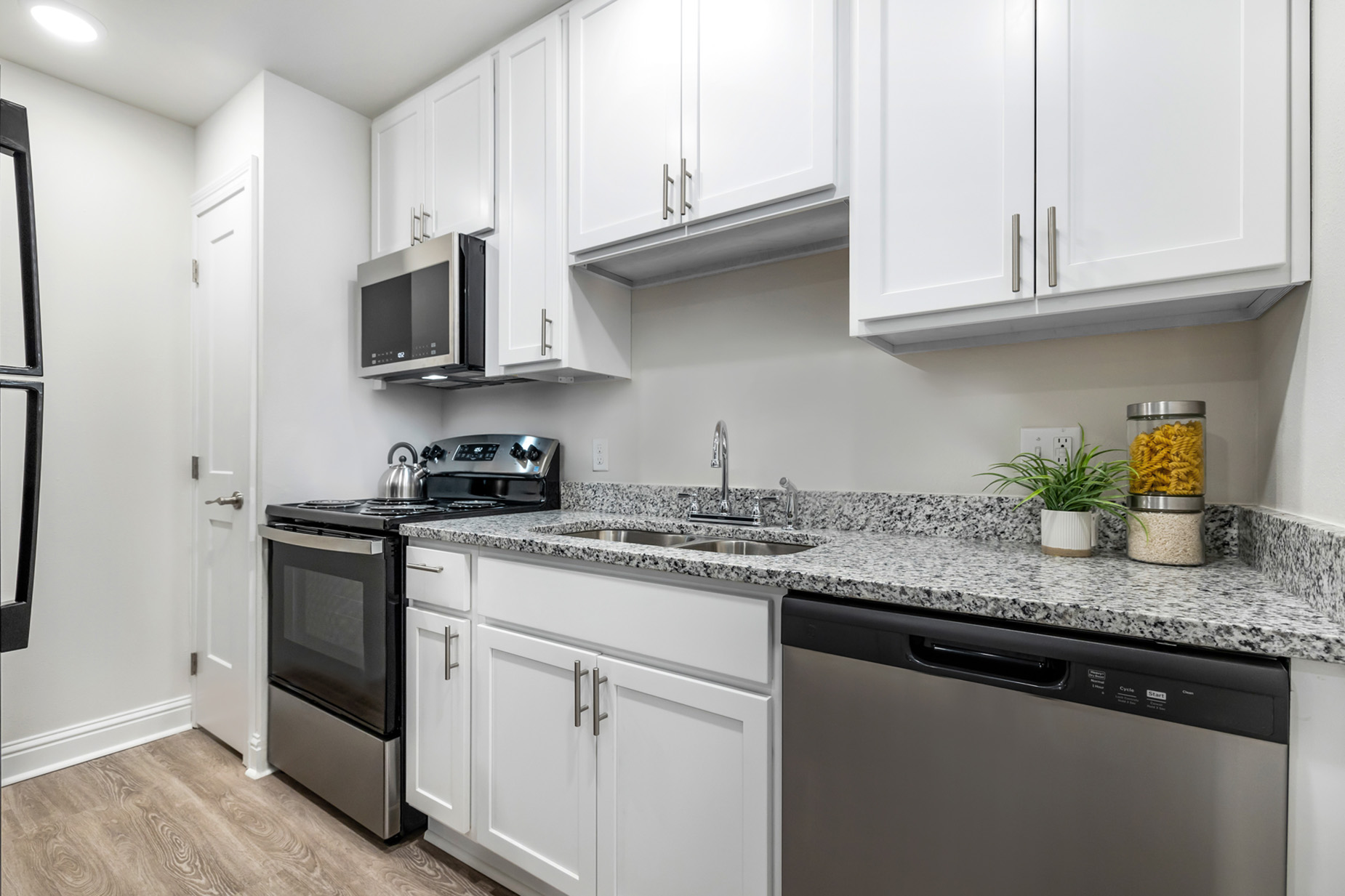 Stainless Steel Appliance Package Including Built-In Microwave