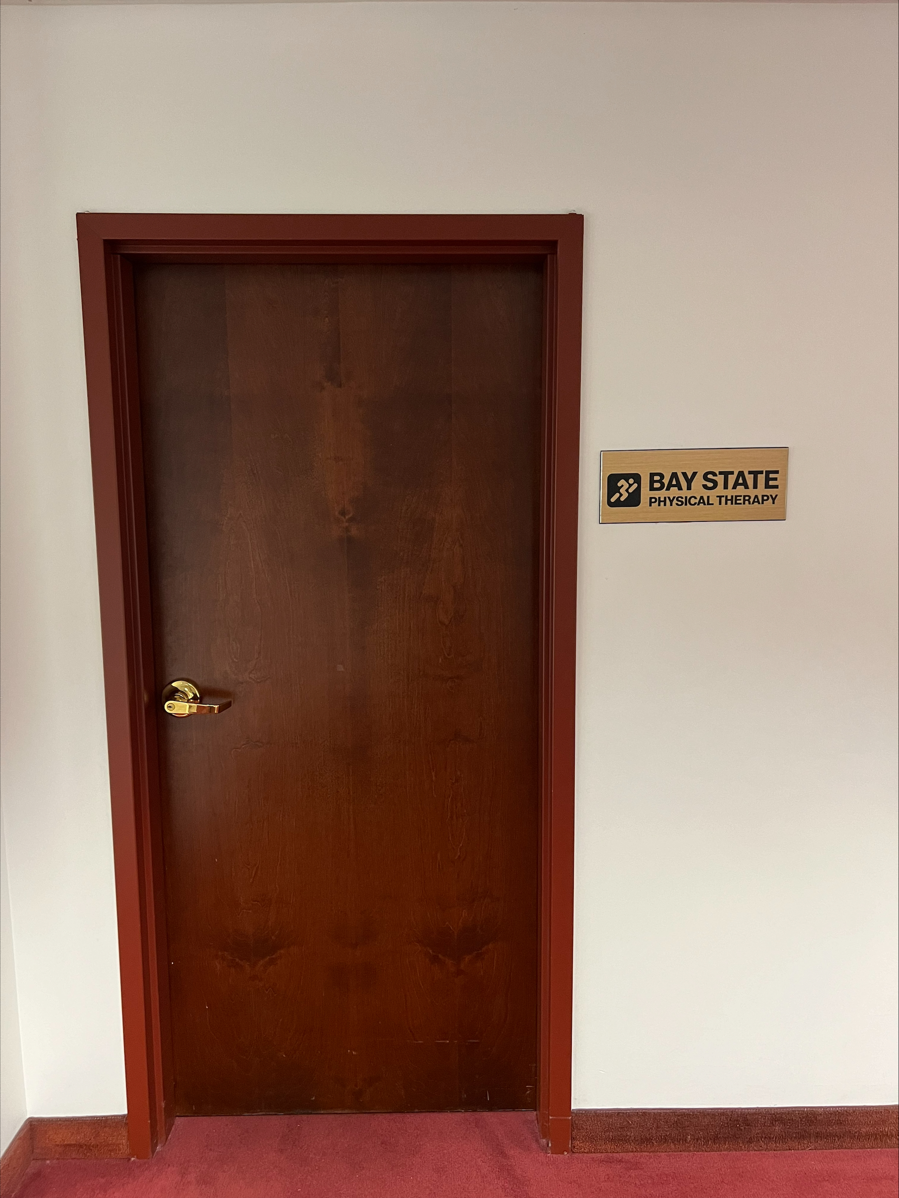 RI-Lincoln Bay State Physical Therapy sign front door inside.