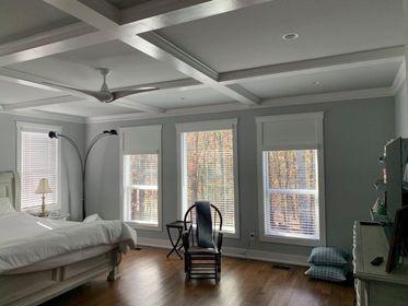 Wood Blinds by Budget Blinds of Kennesaw are a stylish option that offers a natural, elegant feel to any room of your home! #BudgetBlindsKennesaw #BlindedbyBeauty #FreeConsultation #WoodBlinds