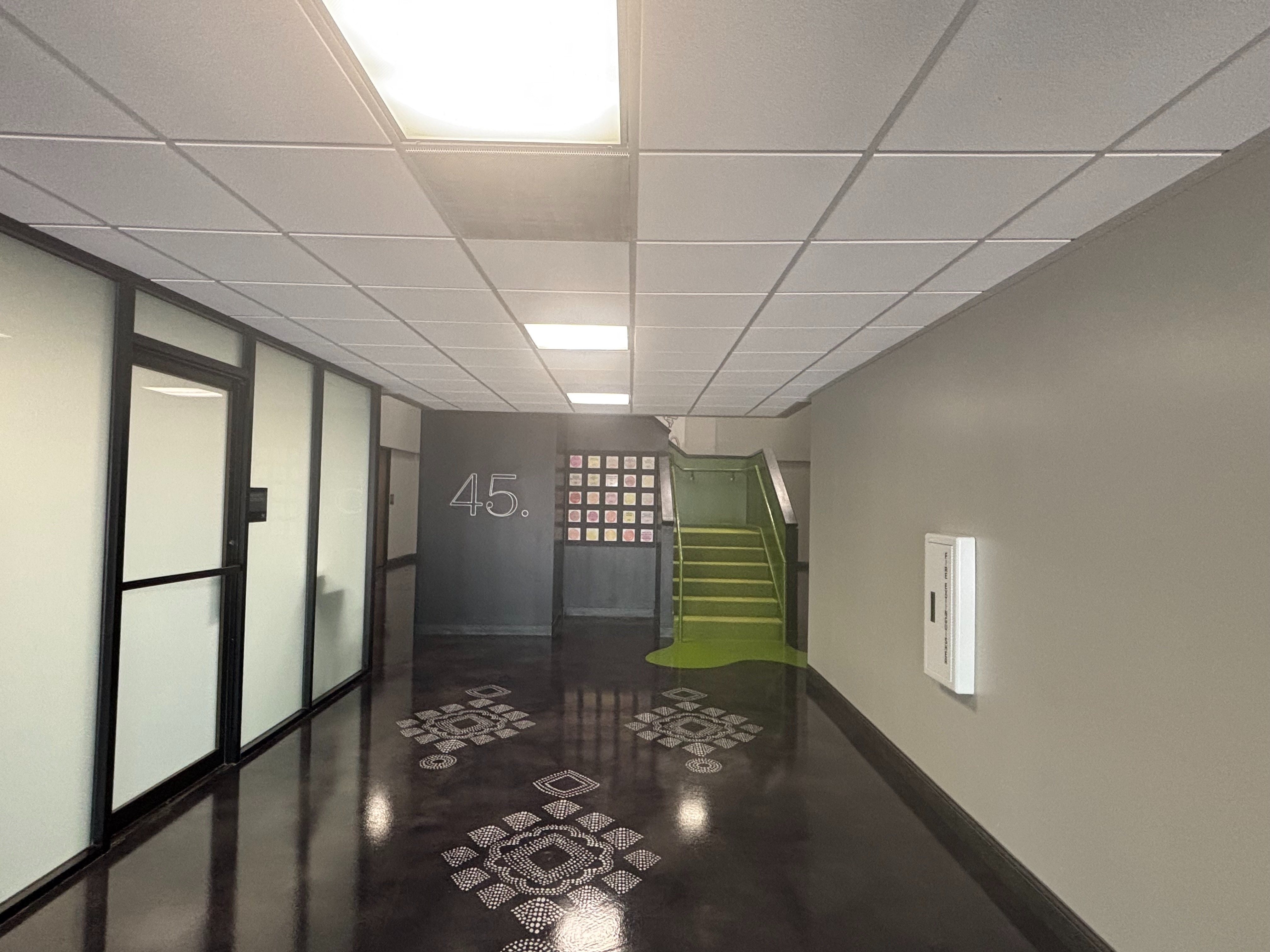 Modern hallway in the FastFit Clear Lake Building