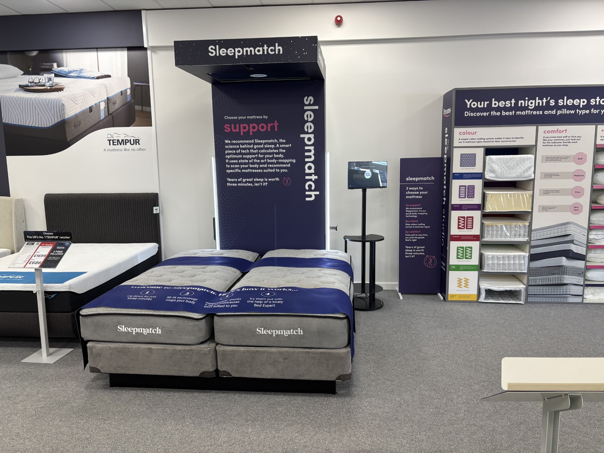 Head in-store for the full Sleepmatch™ experience. Our unique Sleepmatch™ technology matches you with your perfect bed.