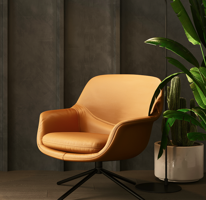 A stylish leather chair.