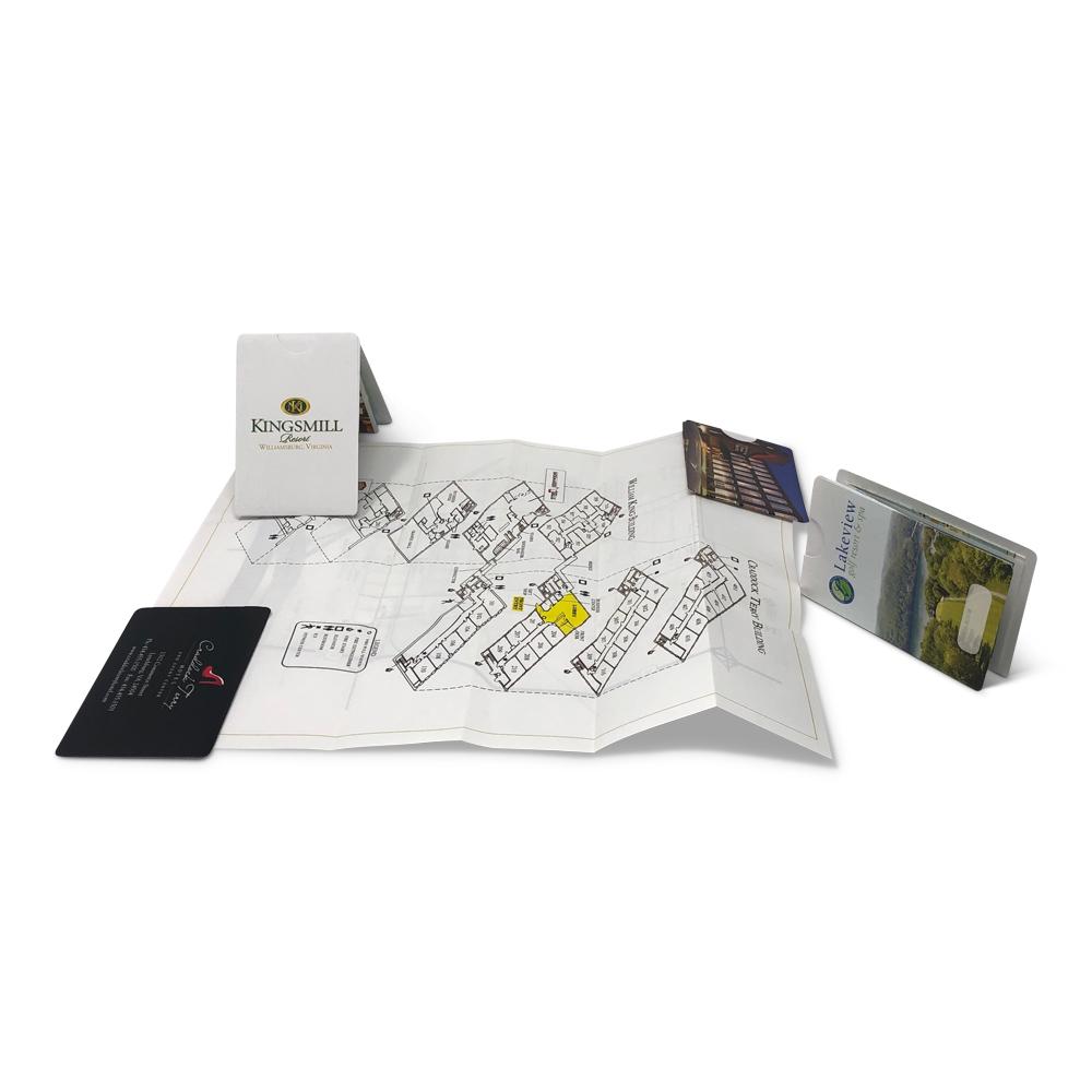 Folded map and cards for Kingsmill. Offset printing by PLC Print.