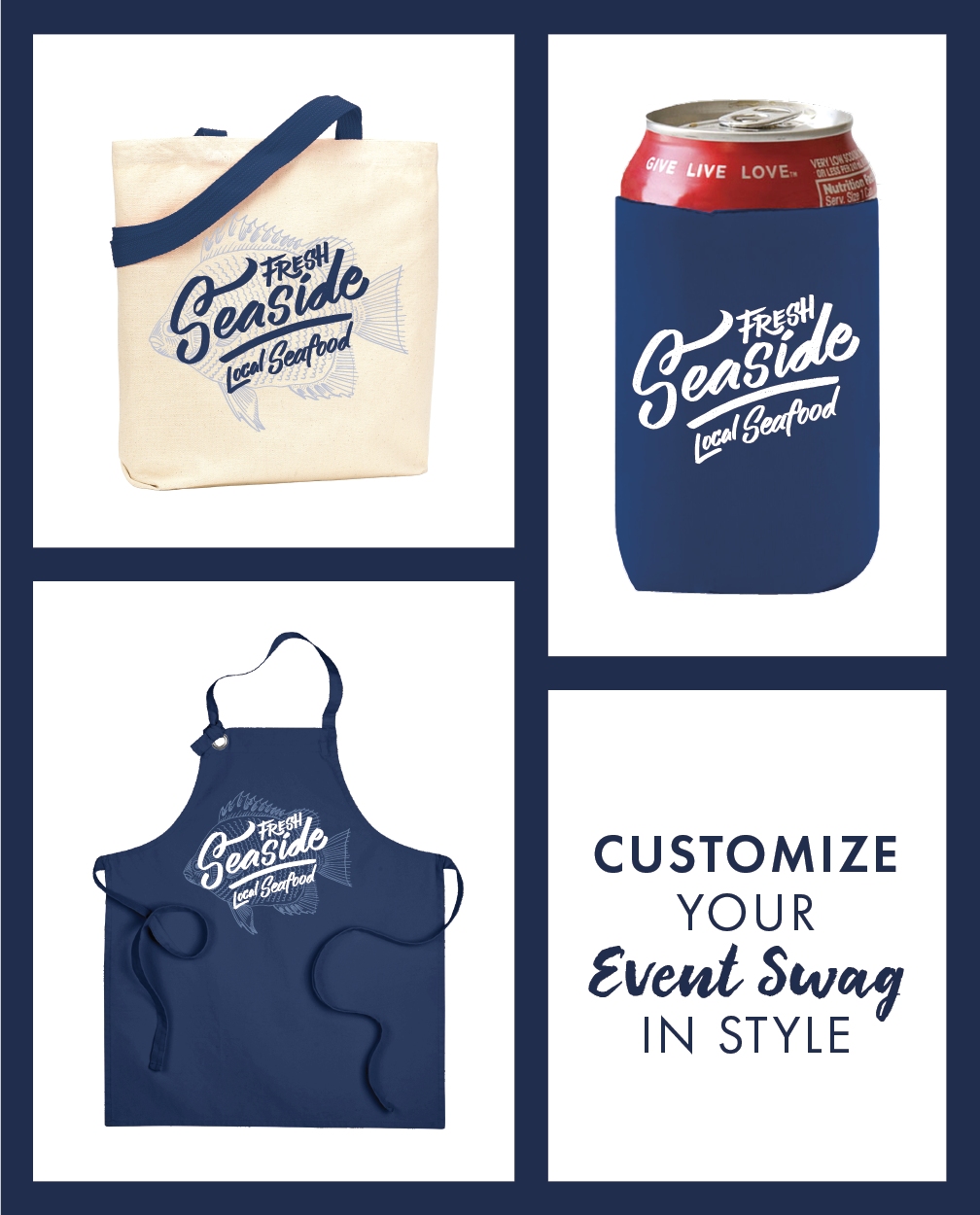Custom bags, aprons & coozies? Big Frog has it all!