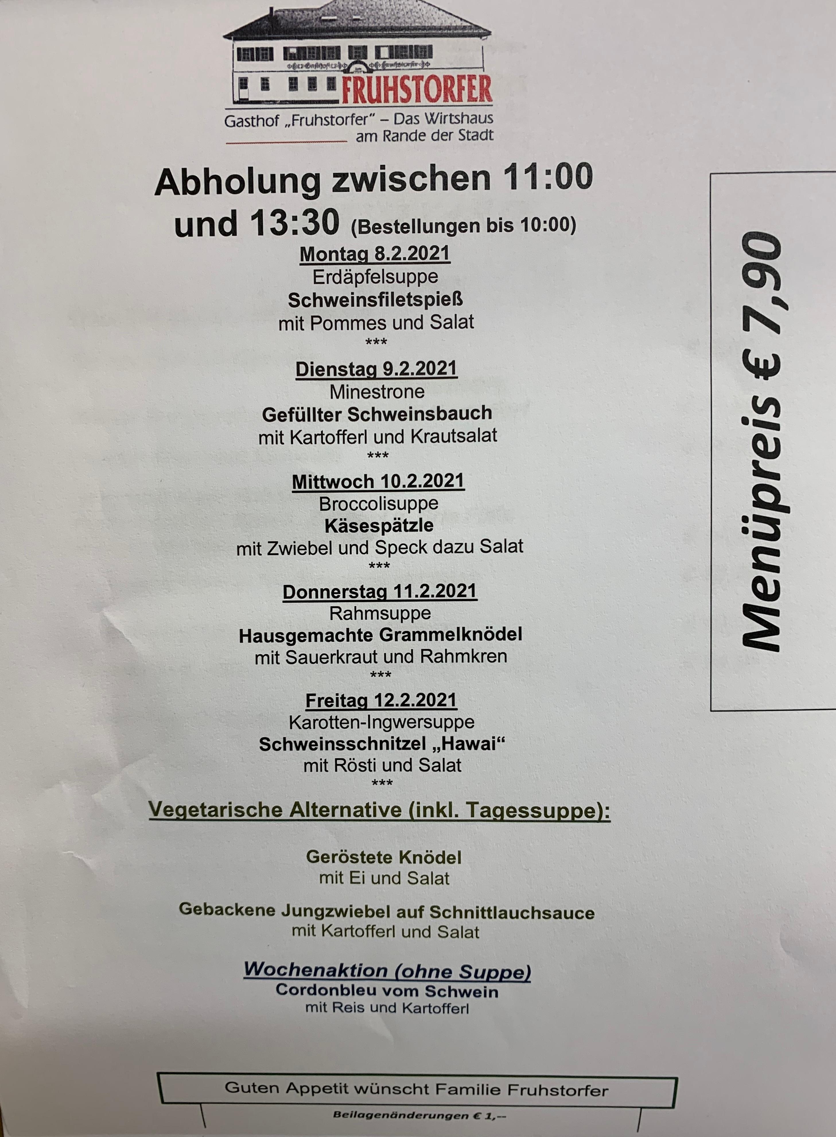 Bild zu Wir kochen für Sie!! Mittagsmenü von MO, 8.2 - 12.2.2021