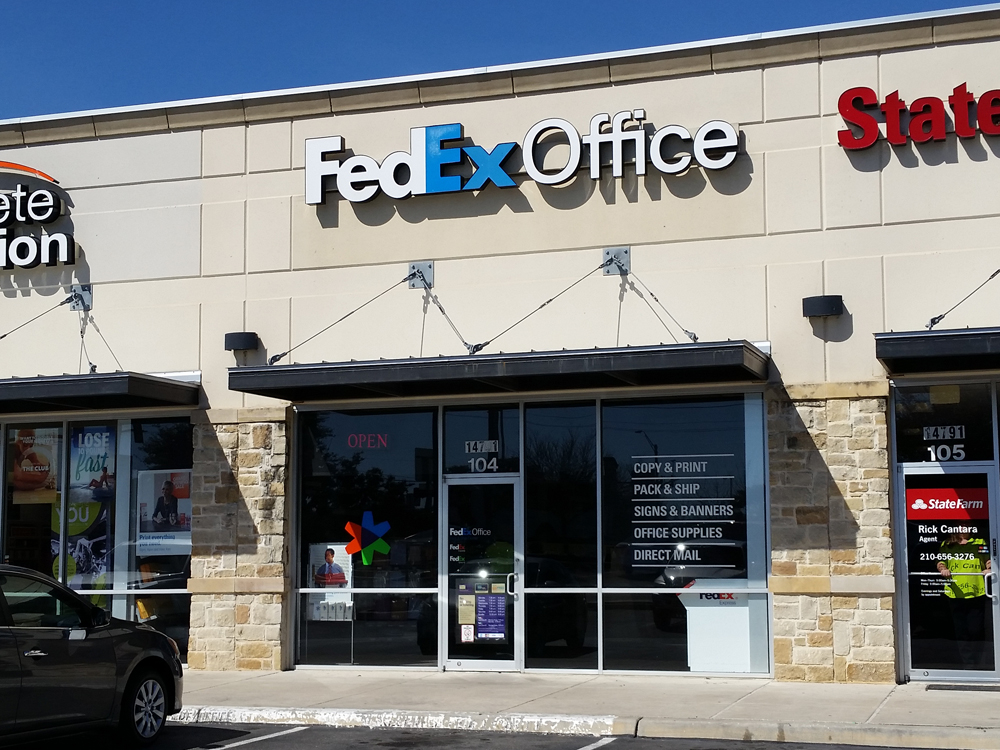 Exterior photo of FedEx Office location at 14791 Ih 35 N\t Print quickly and easily in the self-service area at the FedEx Office location 14791 Ih 35 N from email, USB, or the cloud\t FedEx Office Print & Go near 14791 Ih 35 N\t Shipping boxes and packing services available at FedEx Office 14791 Ih 35 N\t Get banners, signs, posters and prints at FedEx Office 14791 Ih 35 N\t Full service printing and packing at FedEx Office 14791 Ih 35 N\t Drop off FedEx packages near 14791 Ih 35 N\t FedEx shipping near 14791 Ih 35 N