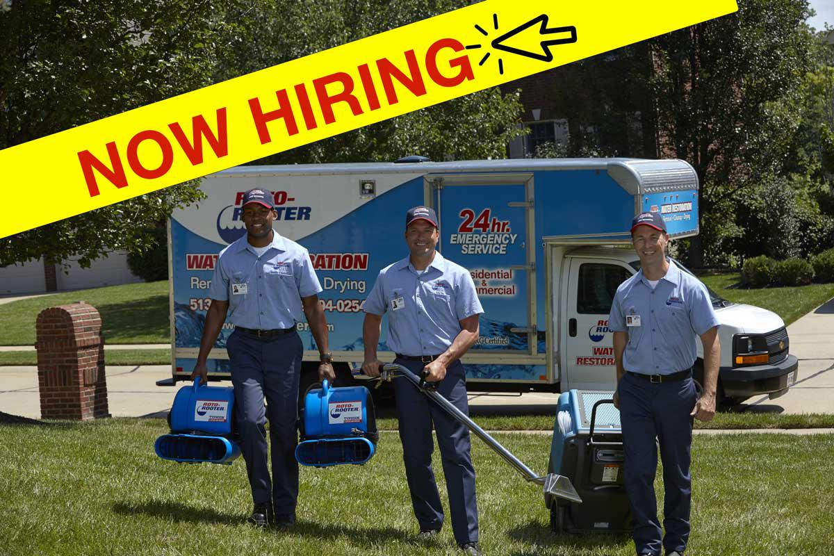 Three plumbers ready to clean your drains